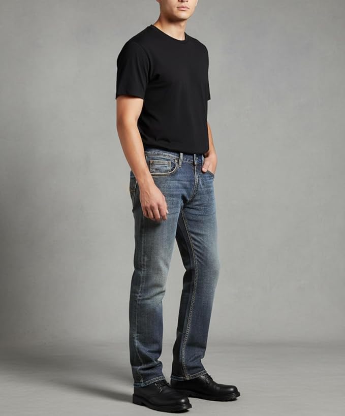 Flypaper Men’s Fashion Bootcut Blue Jeans Regular Fit Mens Work Pants