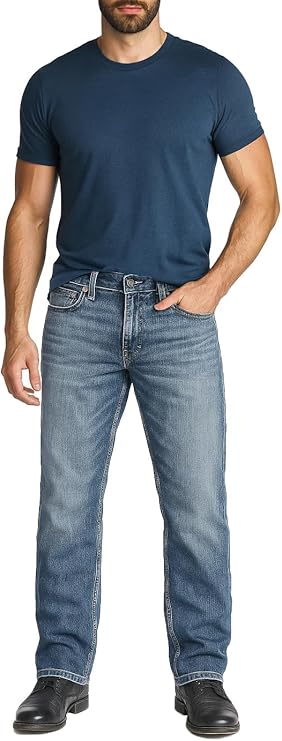 Flypaper Men’s Fashion Bootcut Blue Jeans Regular Fit Mens Work Pants