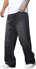 Men's Baggy Jeans Y2K Vintage Wide Leg Denim Pants Hip Hop Skater Jeans Loose Fit Trousers 2000s Streetwear