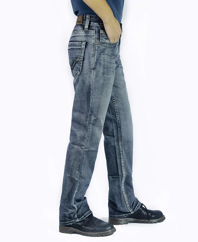Flypaper Men’s Fashion Bootcut Blue Jeans Regular Fit Mens Work Pants