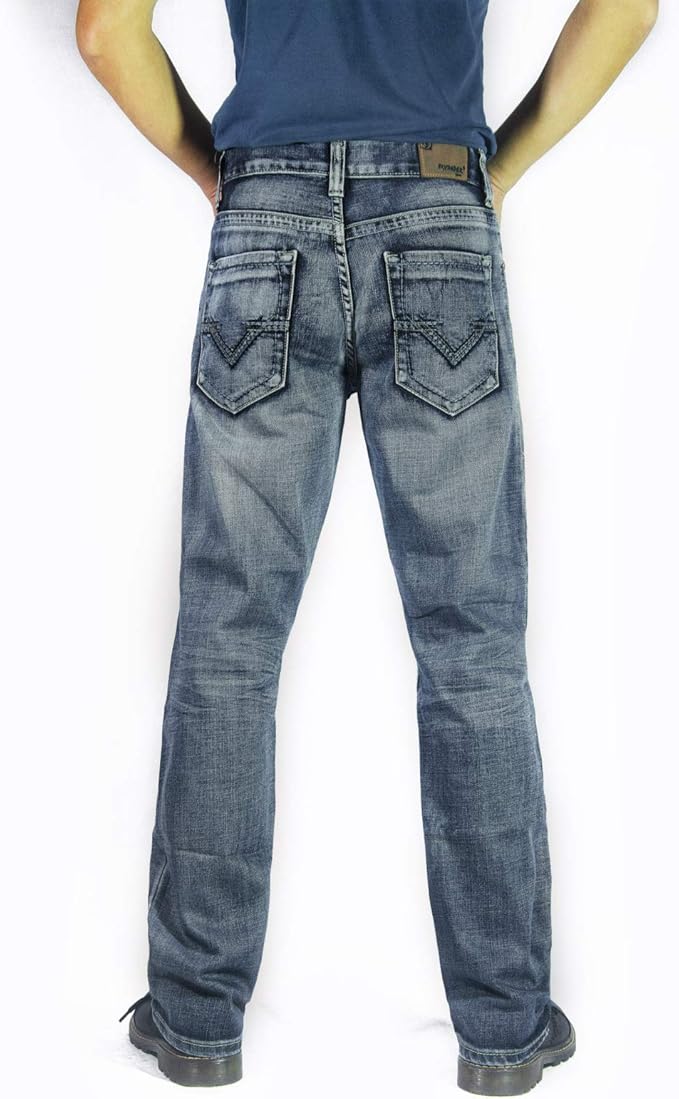 Flypaper Men’s Fashion Bootcut Blue Jeans Regular Fit Mens Work Pants