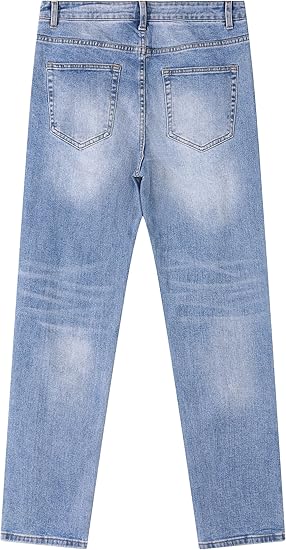 Men's Stretch Regular Fit Straight-Leg Cotton Fashion Comfort Flex Waist Denim Pants Jeans