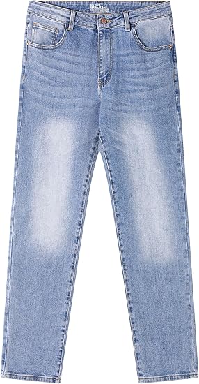 Men's Stretch Regular Fit Straight-Leg Cotton Fashion Comfort Flex Waist Denim Pants Jeans