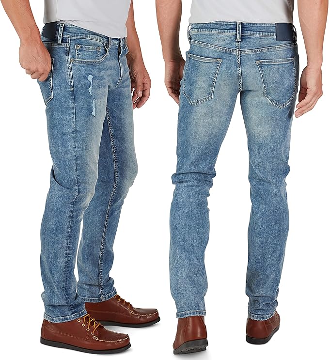 Weatherproof Vintage Mens Jeans Slim Fit - Super-Soft Stretch Denim Pants  Men's Straight Leg Jean with All-Way Stretch